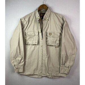 Gamehide Gamekeeper Khaki & Camo Long Sleeve Hunting Shooting Shirt‎ Mens L Mesh